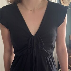 ROXY Black V-Neck Mini Dress